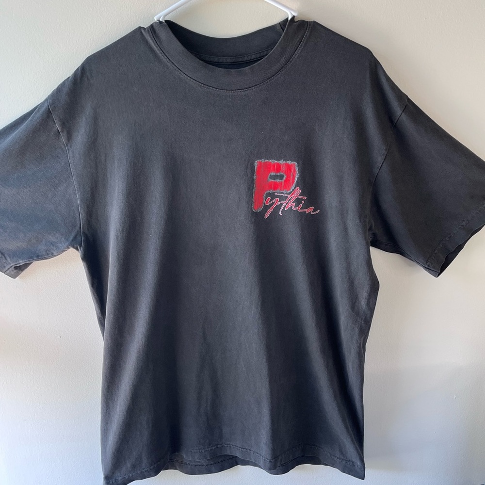 Black Short Sleeve Tee with Red Logo